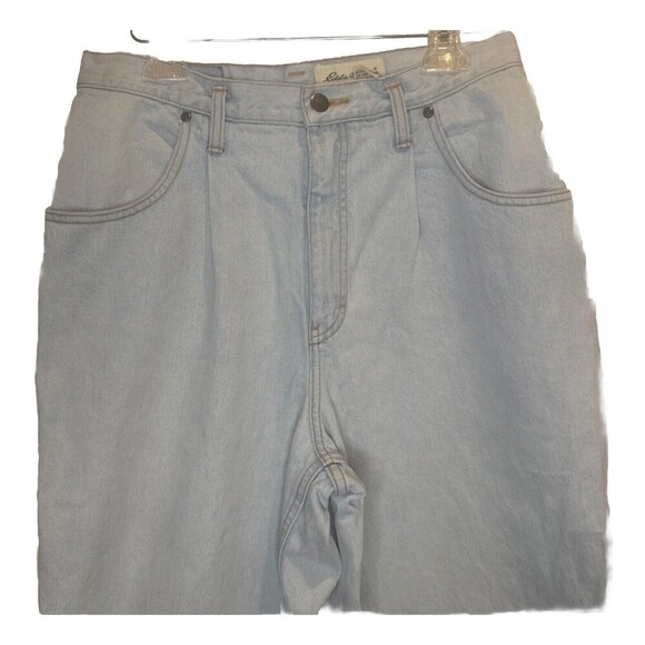 VTG 90s Eddie Bauer Jeans Womens Light Wash Tapered High Rise Mom Jeans Sz 12 - Picture 2 of 10